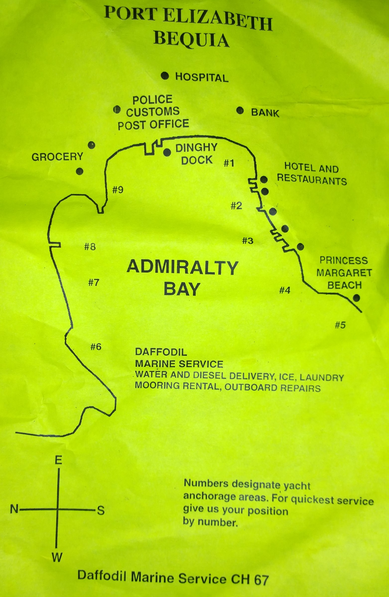 Kartta Admiralty Baysta, jossa yövyimme.